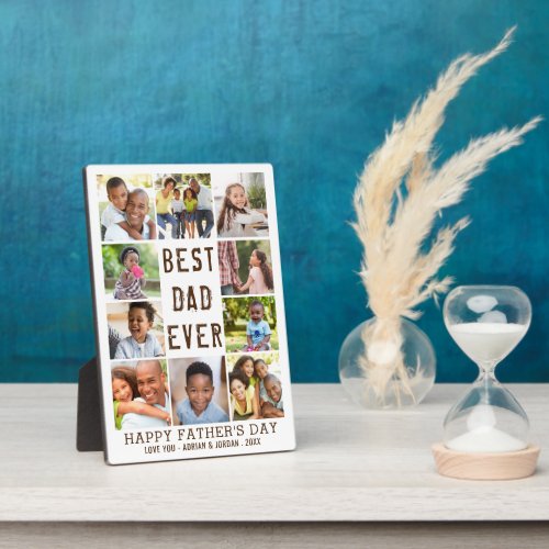 Fathers Day BEST DAD EVER 10 Photo Collage Plaque