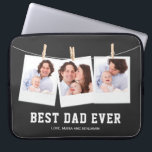 Father's Day | Best Dad Ever 3 Photo Collage Laptop Sleeve<br><div class="desc">Upload your favorite photos and add your names to make your own unique personalized father's day gift.</div>