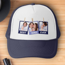 Father's Day | Best Dad Ever 3 Photo Collage Trucker Hat
