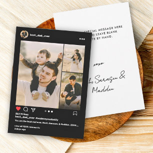 Fathers Day Best Dad Ever 3 Photo Instagram Post Holiday Card