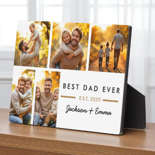 Father's Day Best Dad Ever 5 Photo Collage  Plaque