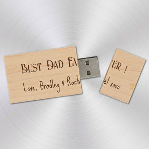 Father's Day, Best Dad Ever, 8-GB USB Wood Flash Drive