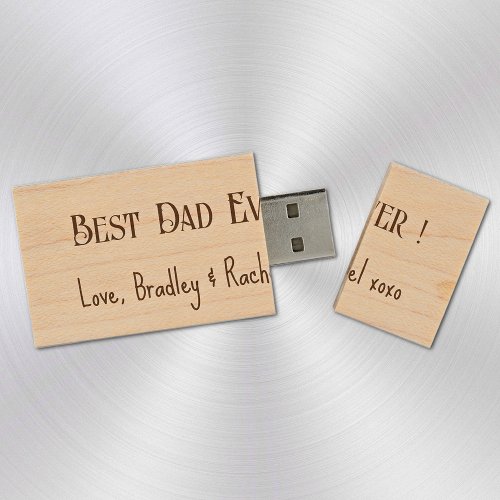 Father's Day, Best Dad Ever, 8-GB USB Wood Flash Drive