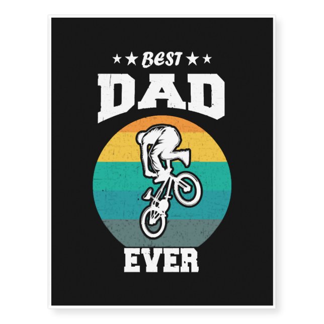 Fathers Day Best Dad Ever BMX Temporary Tattoos (Front)