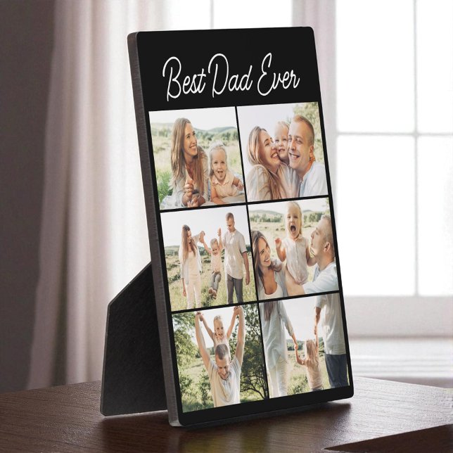 Father's Day Best Dad Ever Custom 6 Photo Collage Plaque (Creator Uploaded)