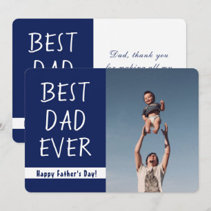 Father's Day BEST DAD EVER Custom Photo Thank You Card