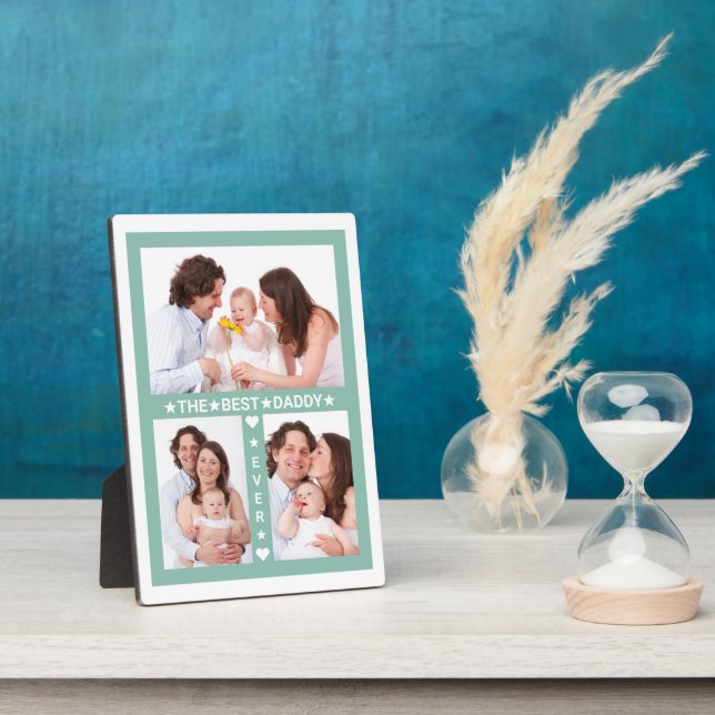 Father's Day Best Dad Ever Family Photo Collage Plaque (Side)