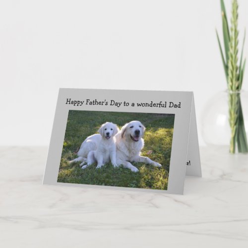 Fathers Day Best Dad Ever Golden Retriever Dog Card