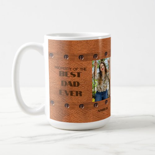 Fathers Day Best Dad Ever Industrial Style Photo Coffee Mug