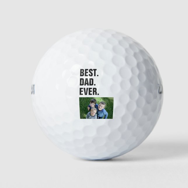 Fathers Day Best Dad Ever Kids Photo Golf Balls (Front)