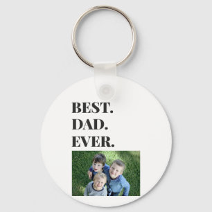 Fathers Day Best Dad Ever Kids Photo Keychain