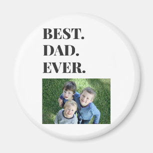Fathers Day Best Dad Ever Kids Photo Magnet