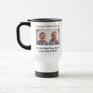 Father's Day Best Dad Ever Kids Photo Travel Mug