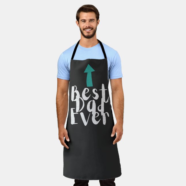 Father's Day Best Dad Ever Minimalistic Apron (Worn)