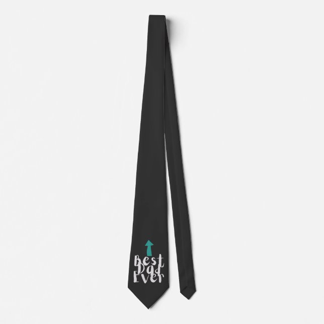 Father's Day Best Dad Ever Minimalistic Neck Tie (Front)
