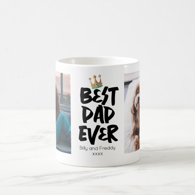 Father's Day Best Dad Ever Photo  Coffee Mug (Center)