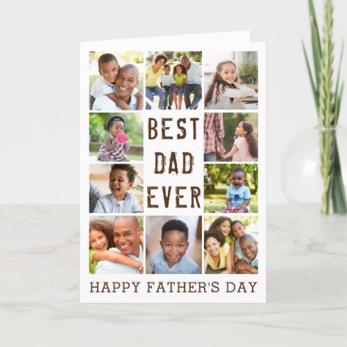 Fathers Day BEST DAD EVER Photo Collage Holiday Card