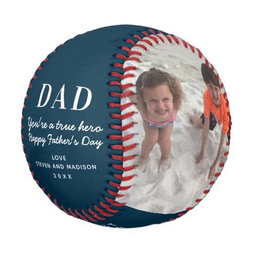 Fathers Day Best Dad Ever Photo Keepsake Baseball