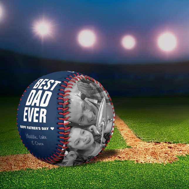Father's Day Best Dad Ever Photos Personalized Baseball (Father's Day Best Dad Ever Photos Personalized Baseball)