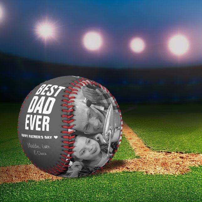 Father's Day Best Dad Ever Photos Personalized Baseball (Father's Day Best Dad Ever Photos Personalized Baseball)