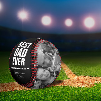 Father's Day Best Dad Ever Photos Personalized Baseball