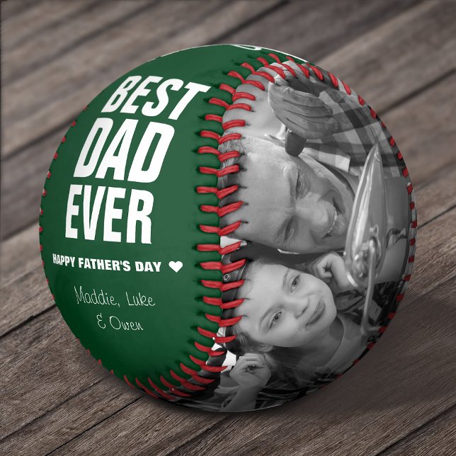 Father's Day Best Dad Ever Photos Personalized Baseball (Creator Uploaded)