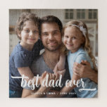 Father's Day Best Dad Ever Script Photo Jigsaw Puzzle<br><div class="desc">Custom Father's Day Best Dad Ever Script Photo Jigsaw Puzzle</div>
