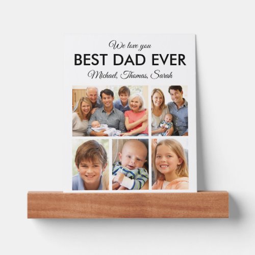 Fathers Day Best Dad Ever Trendy Photo Collage Picture Ledge