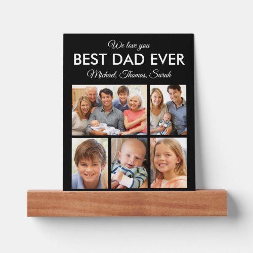 Fathers Day Best Dad Ever Trendy Photo Collage Picture Ledge