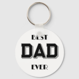 Father's Day Best Dad Ever White Keychain