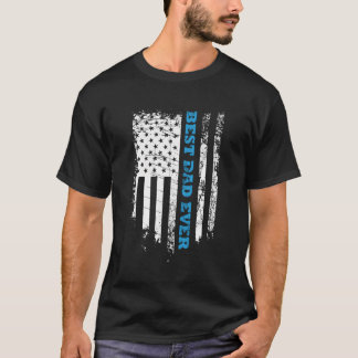 Father'S Day Best Dad Ever With Us American Flag T-Shirt