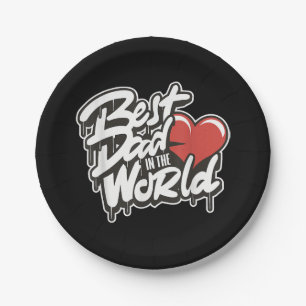 Father's Day Best Dad In The World Paper Plates