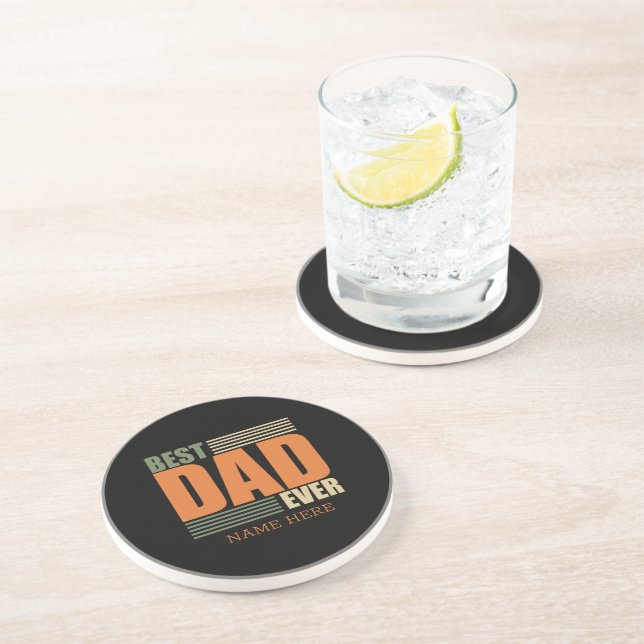 fathers day best dad personalized gift ideas  coaster (Side)