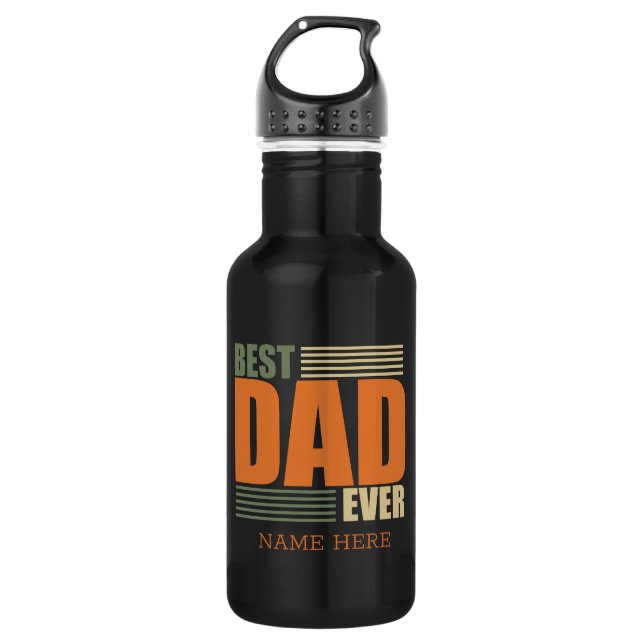fathers day best dad personalized gift ideas  stainless steel water bottle (Front)