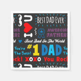 Father's Day Best Dad Sayings Paper Napkins