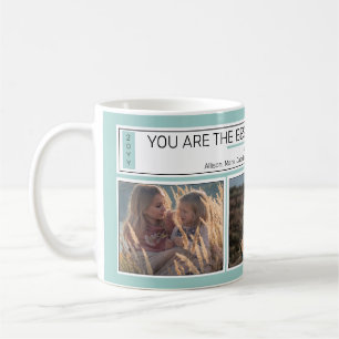 Fathers Day Best Dad Three Photo - Names Year Aqua Coffee Mug