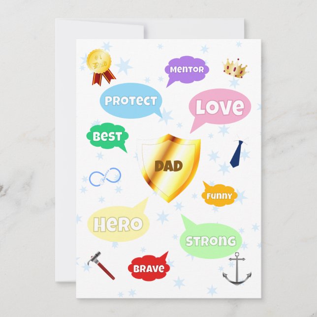 Fathers Day Best Dad Word Clouds King Crown Love (Front)