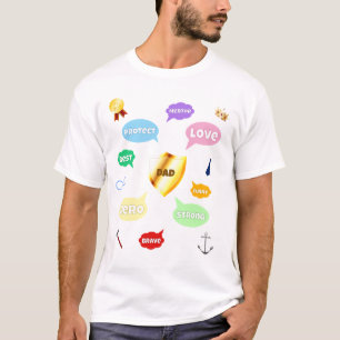 Fathers Day Best Dad Word Clouds King Crown Love T-Shirt