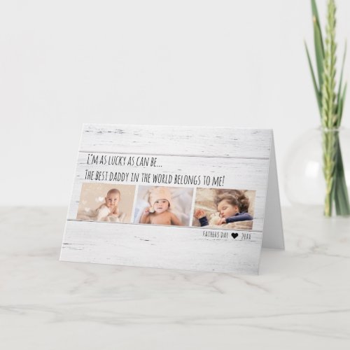 Fathers Day Best Daddy Belongs To Me Multi Photo Card