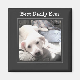 Father's Day Best Daddy Ever Cute Puppy Dog Photo Magnet