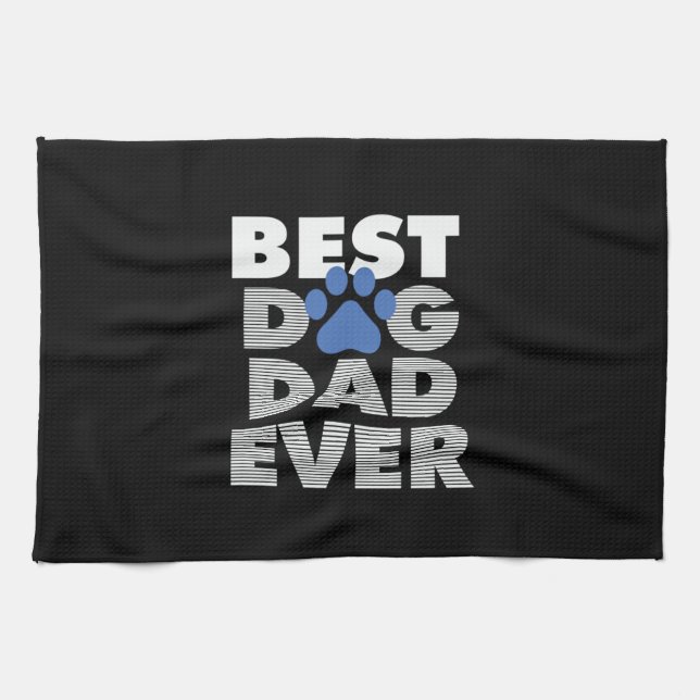 Father's Day Best Dog Dad Ever Kitchen Towel (Horizontal)