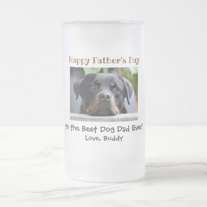 Father S Day Best Dog Dad Ever Pet Photo Frosted Glass Beer Mug Zazzle Com