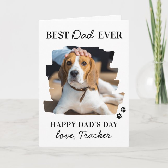 Father's Day Best Dog Dad Personalized Pet Photo Card (Front)