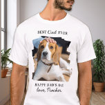 Father's Day Best Dog Dad Personalized Pet Photo T-Shirt<br><div class="desc">"Best Dad Ever ~ Happy Dad's Day." ! ... This Fathers Day give your favorite dog dad a cute personalized pet photo dog dad shirt from his best friend. Personalize this fathers day dog dad shirt with the dog's name & favorite photo. Visit our collection for the best dog lover...</div>