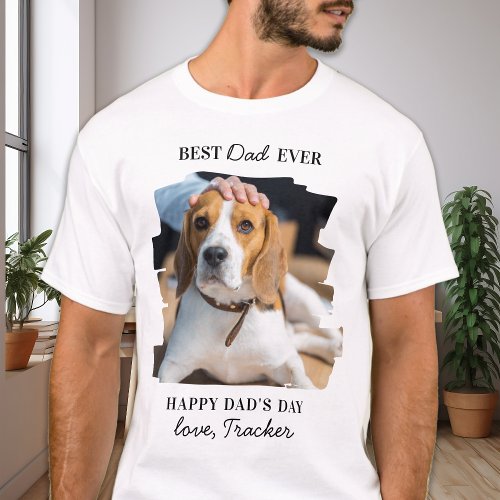 Fathers Day Best Dog Dad Personalized Pet Photo T_Shirt