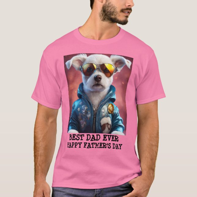 Father's Day Best Dog Dad Personalized  T-Shirt (Front)