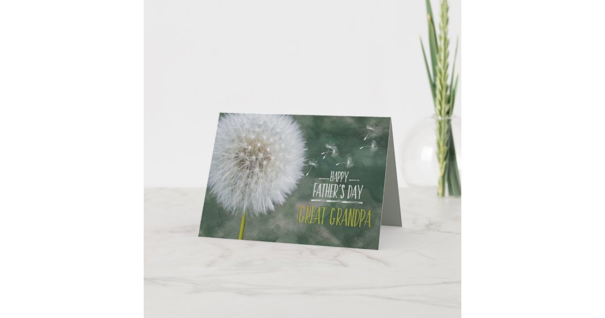 Download Father S Day Best Great Grandpa Dandelion Wishes Card Zazzle Com