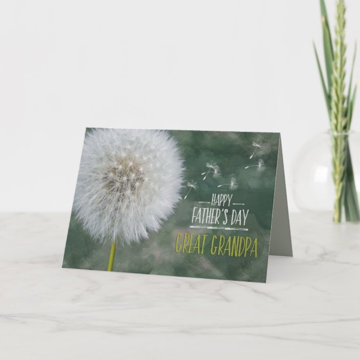 Download Father S Day Best Great Grandpa Dandelion Wishes Card Zazzle Com