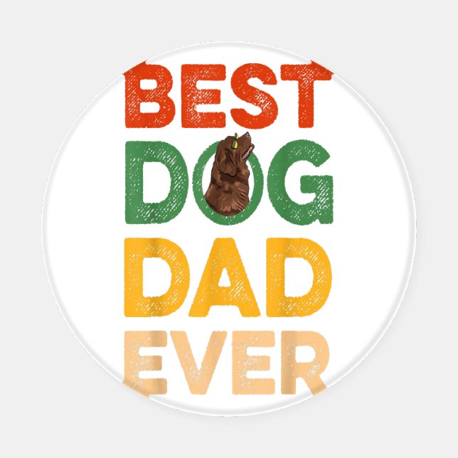 Fathers Day Best Newfoundland | Dog Dad Ever Gifts Coaster Set (Single)