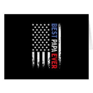 Father's Day Best Papa Ever with US American Flag Cards